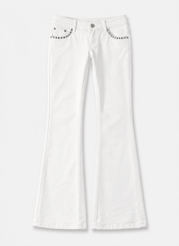 SIV Low Rise White Slim-fit Jeans