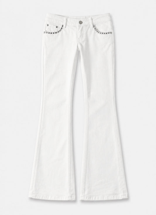 SIV Low Rise White Slim-fit Jeans