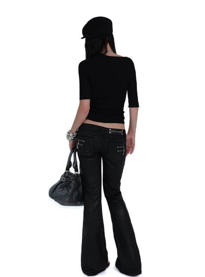 SIV Low Rise Waxed Slim-fit Jeans