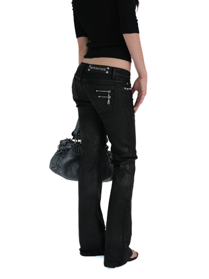 SIV Low Rise Waxed Slim-fit Jeans