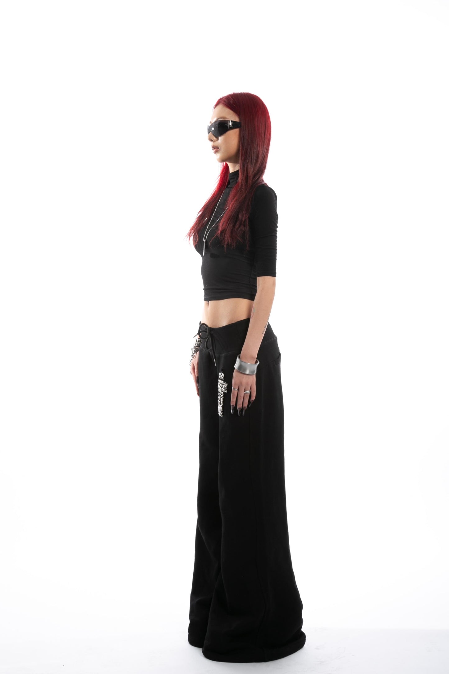 SIV Cross Studded Flared Sweatpants